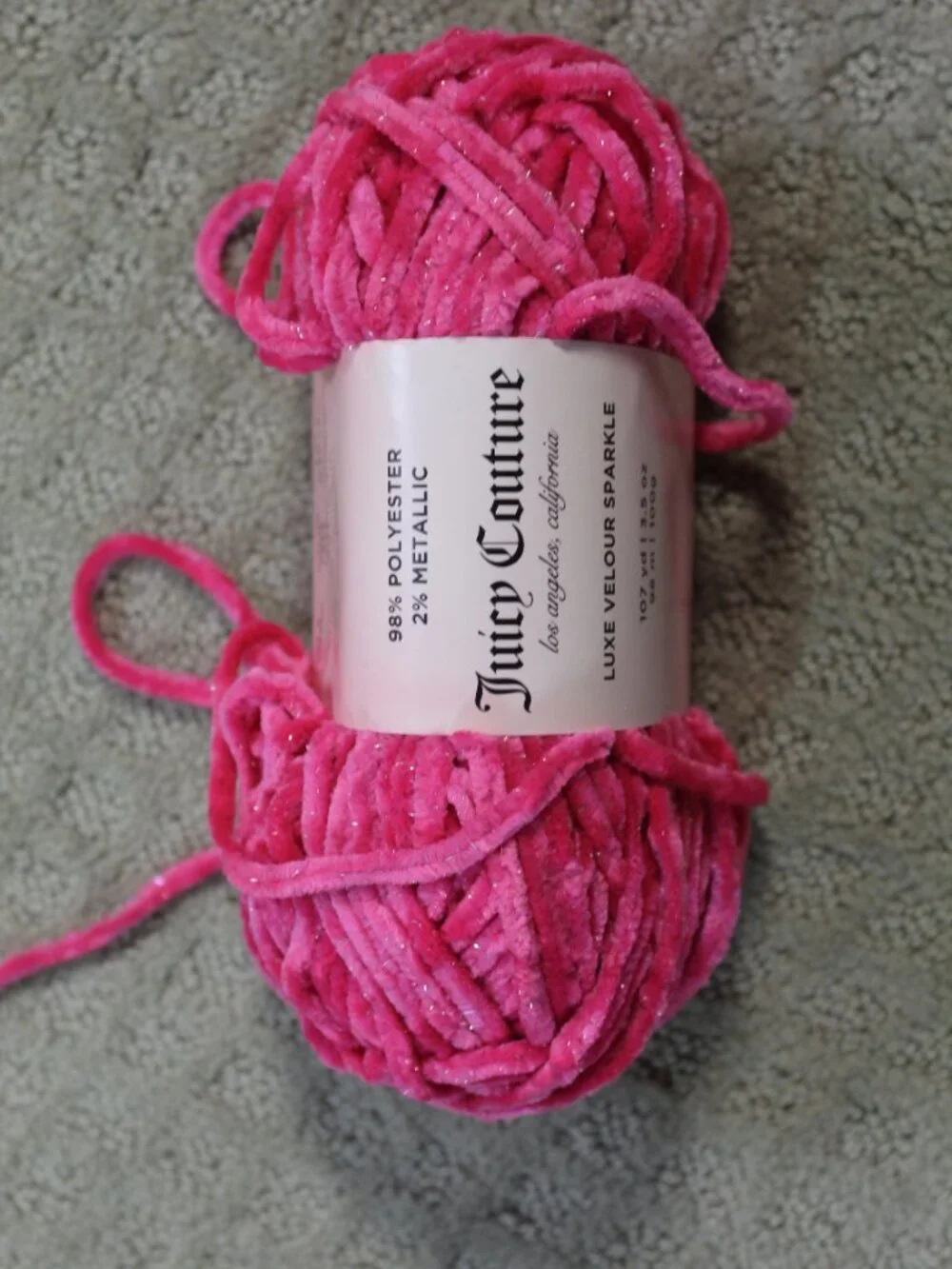 Lot of 3 Yarn Skeins Mixed Brands & Materials Pink, Purple, Red
